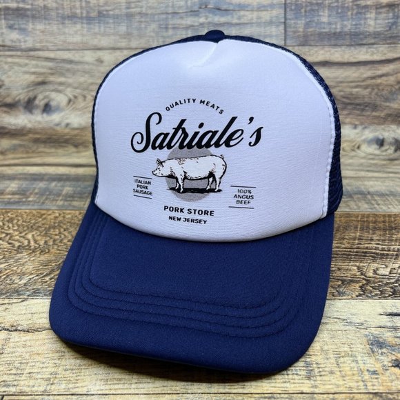 The Sopranos Satriale's Pork Store Unisex Trucker Hat Navy Snapback Baseball Cap - Picture 1 of 8